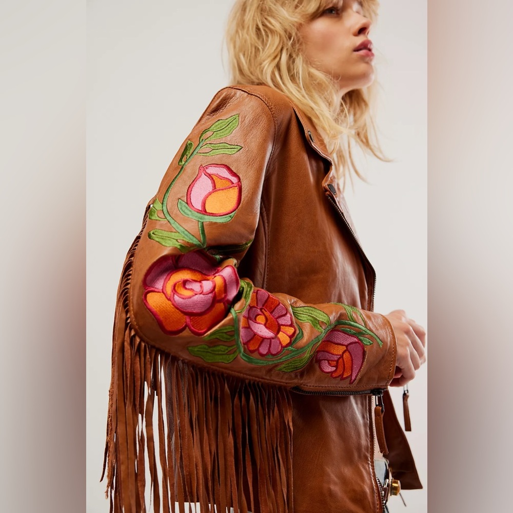 NWT FP X Mauritius Crissy Floral Fringe Jacket - Picture 3 of 7